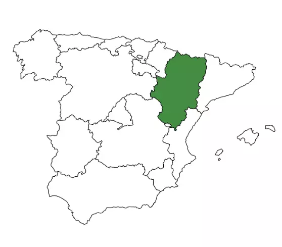 Mapa España (Huesca) green