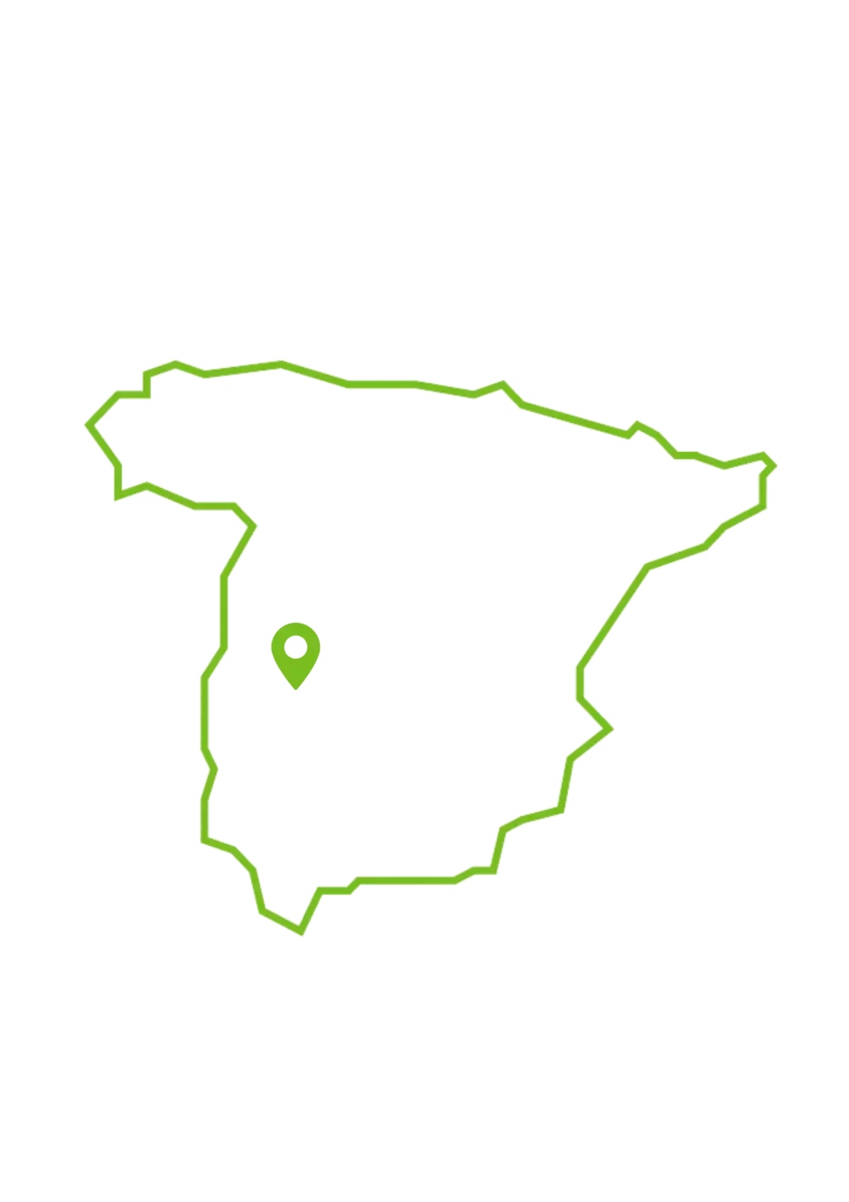 Mapa España (Badajoz) green